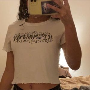 “If you be my stars I’ll be you sky” crop top.